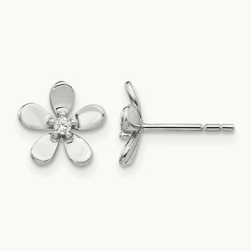 Diamond Earrings, 14K White Gold