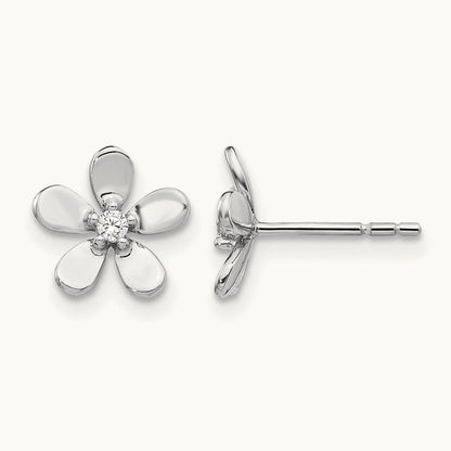 Diamond Earrings, 14K White Gold