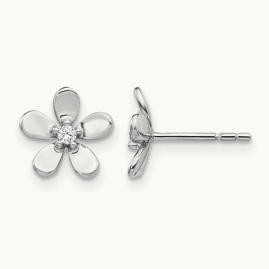 Diamond Earrings, 14K White Gold