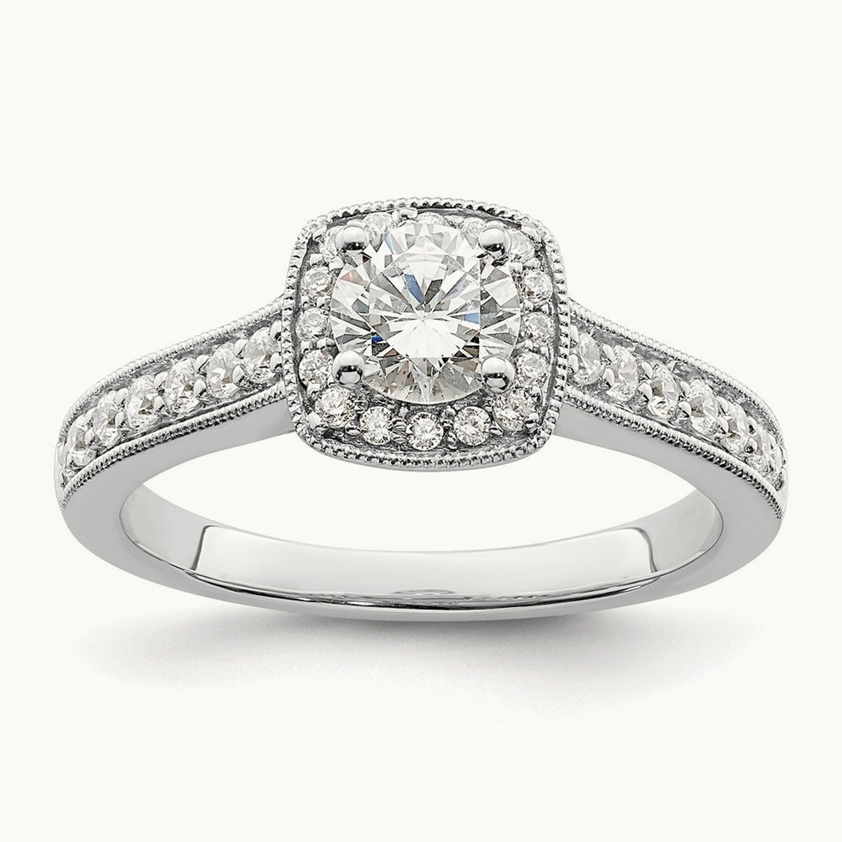 Halo Round Semi-Mount Engagement Ring, 0.50 ct tw
