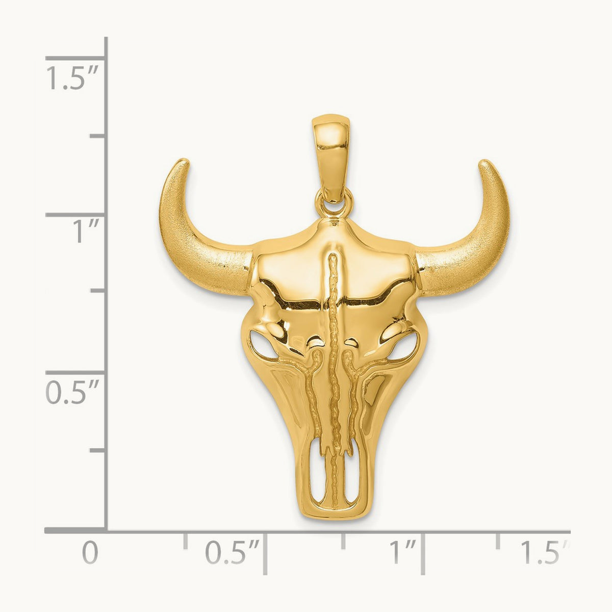 Steer Skull Pendant, 14K