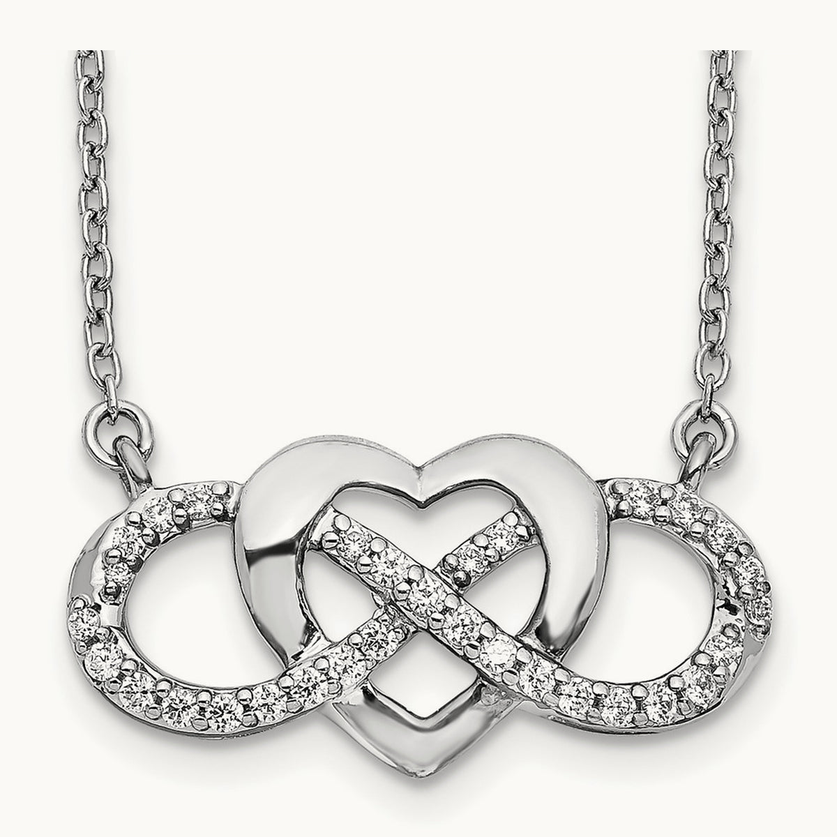 Infinity Heart Necklace, 0.20 ct tw Lab-Grown Diamond