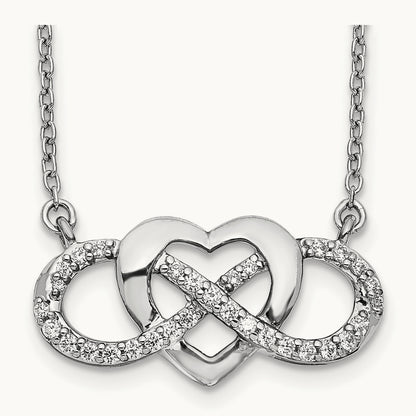 Infinity Heart Necklace, 0.20 ct tw Lab-Grown Diamond