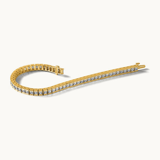 Princess Tennis Bracelet, 10.00 ct tw Lab-Grown Diamond — 14K Yellow Gold