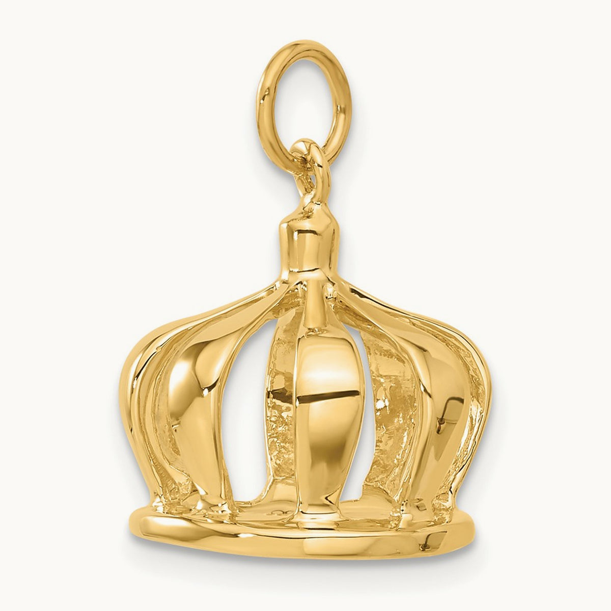 3D Crown Charm, 14K