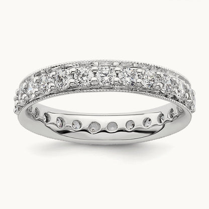 Polished Vintage Diamond Eternity Band, 1.00 ct tw — 14K White Gold