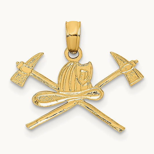 Fire Department Insignia Charm, 14K