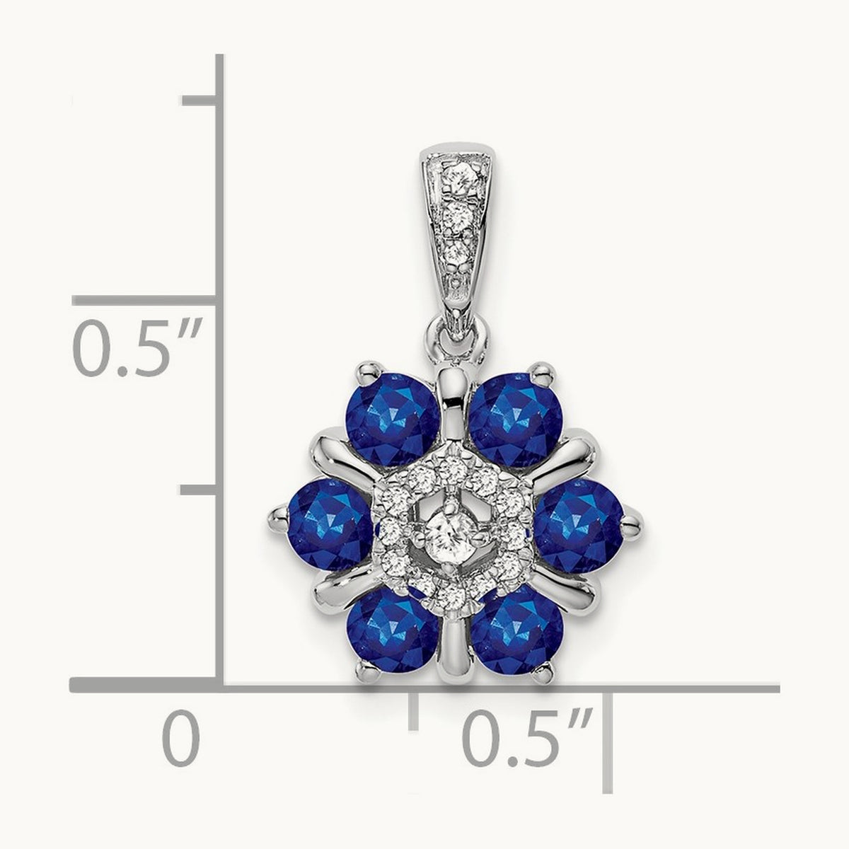 Sapphire and Diamond Floral Pendant — photo set