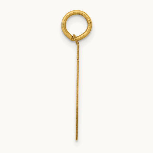 Medium Polished Number 71 Charm, 14K