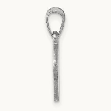 White Gold Script Letter C Initial Pendant, 14K White Gold