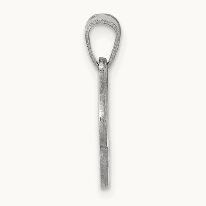 White Gold Script Letter C Initial Pendant, 14K White Gold