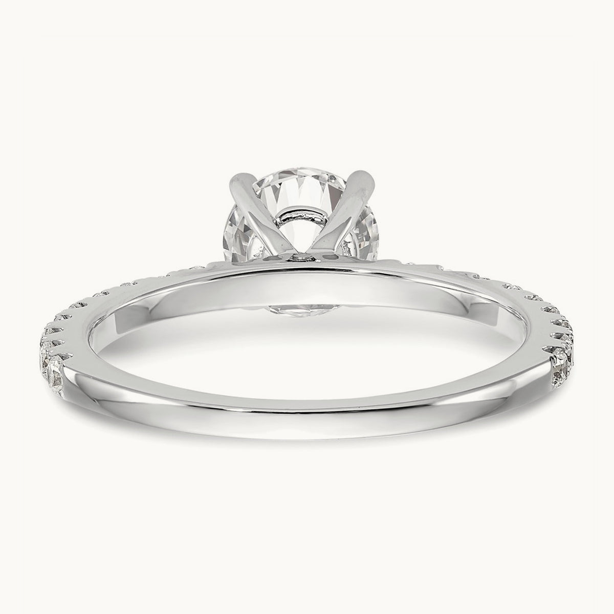 Round Semi-Mount Engagement Ring, 0.25 ct tw Lab-Grown Diamond — 14K White Gold