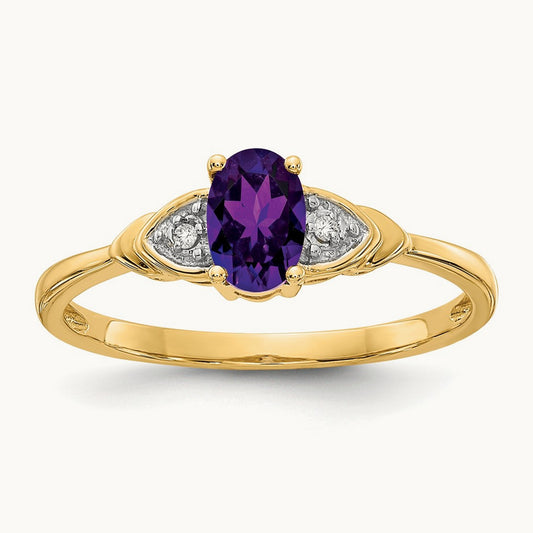 Amethyst and Diamond Ring, 14K