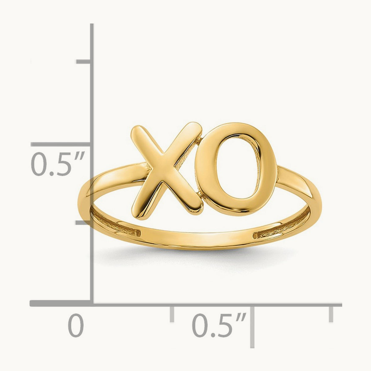Polished X-O Ring — 14K Yellow Gold