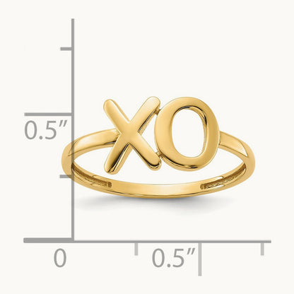 Polished X-O Ring — 14K Yellow Gold