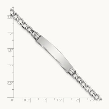WG Polished Semi-Solid Cuban ID Bracelet, 14K