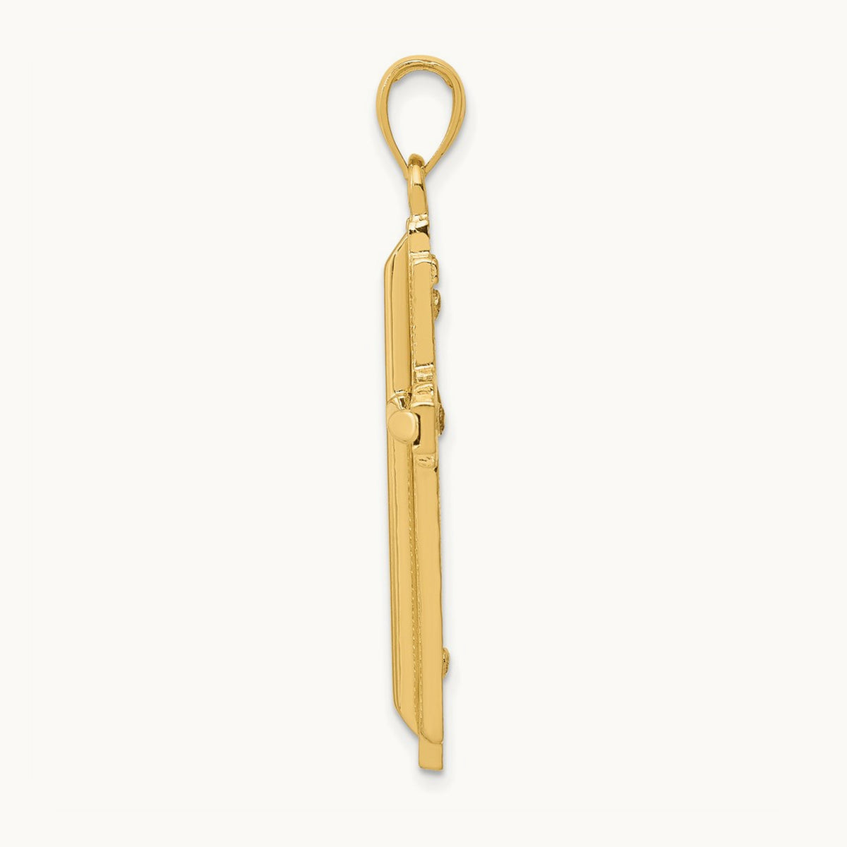 Polished Cross Pendant — 14K Yellow Gold