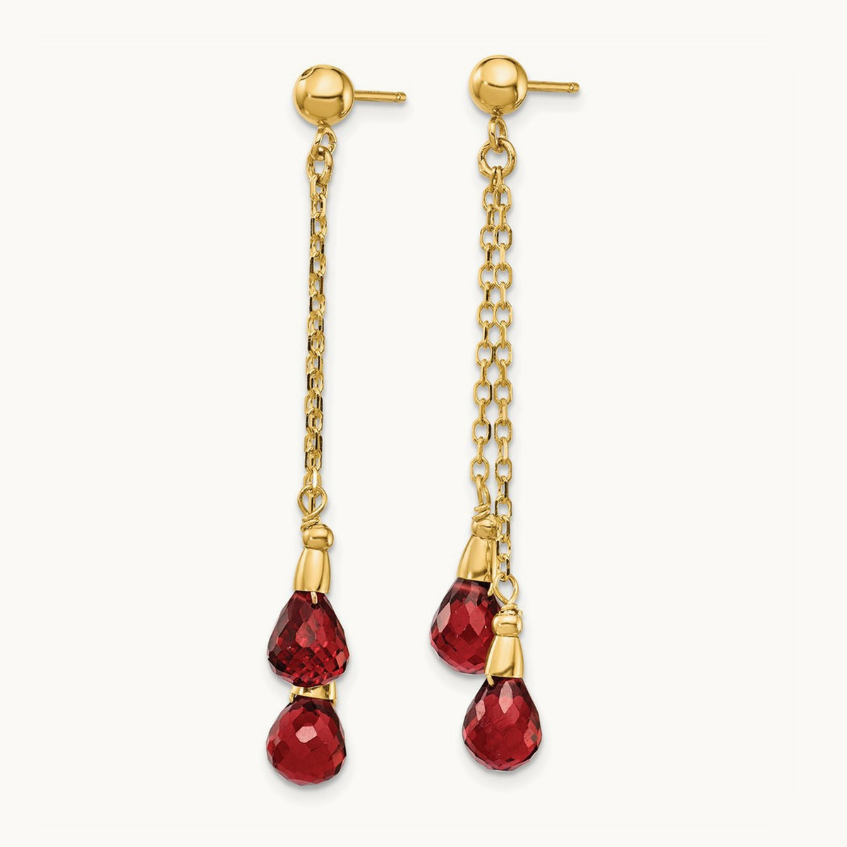 Garnet Dangle Earrings — photo set