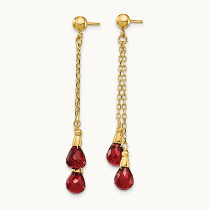 Garnet Dangle Earrings — photo set