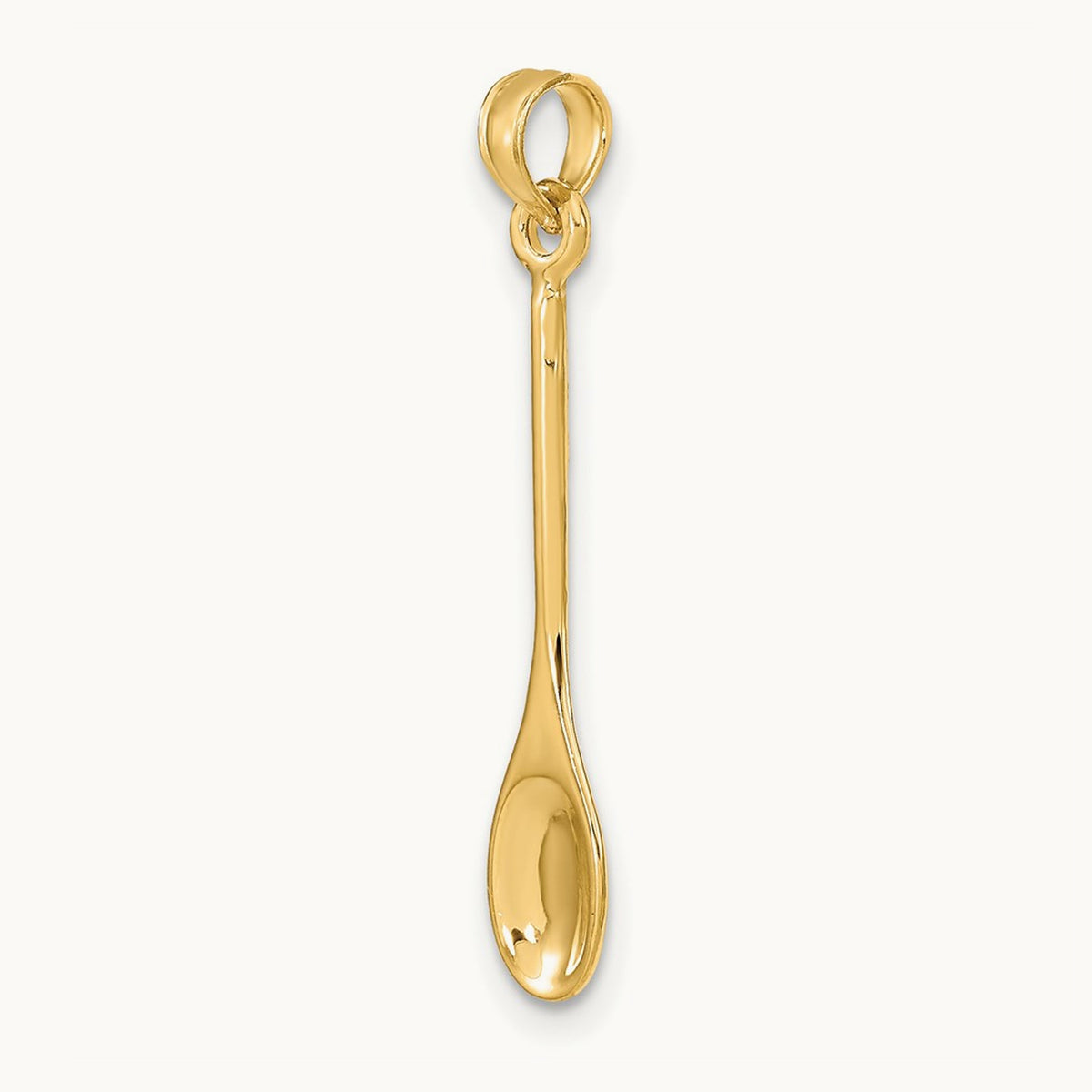 Polished 3-D Spoon Charm, 14K