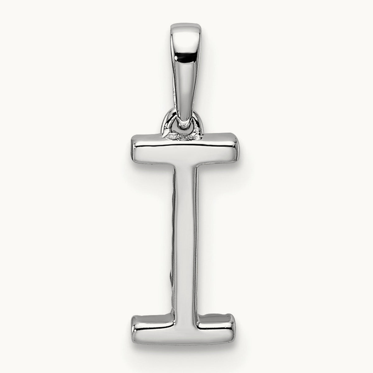 Diamond Letter I Initial Pendant, 14K White Gold