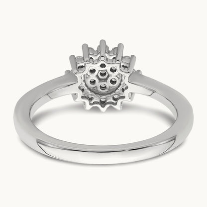 Cluster Ring, 0.25 ct tw Lab-Grown Diamond — 14K White Gold