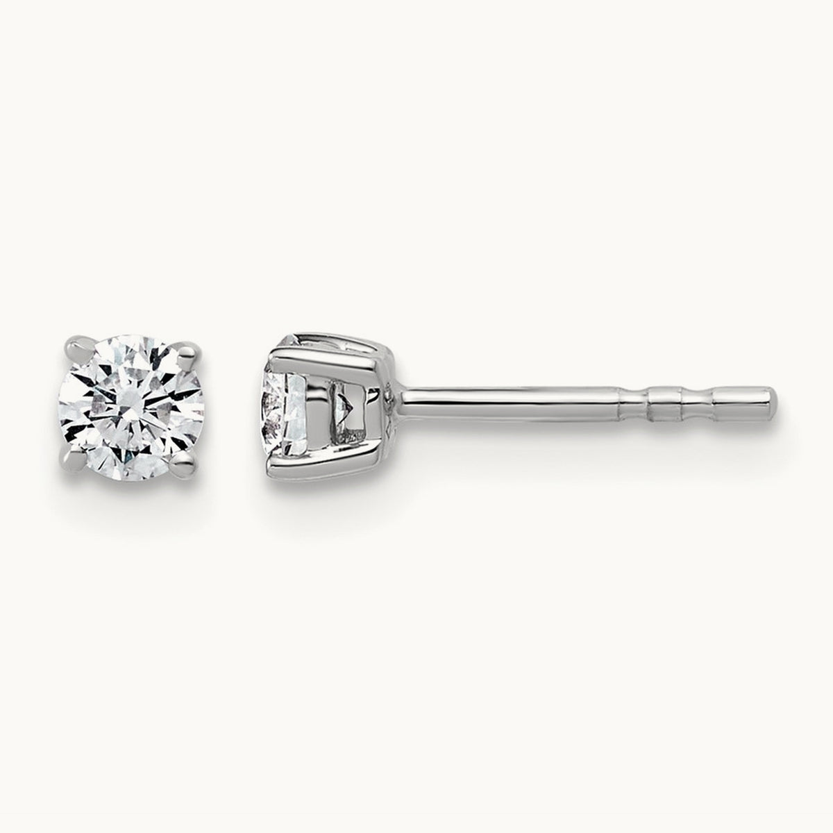 Round Lightweight Earrings, 0.25-6.00 ct tw Lab-Grown Diamond — 1/3 ct, 14K White Gold