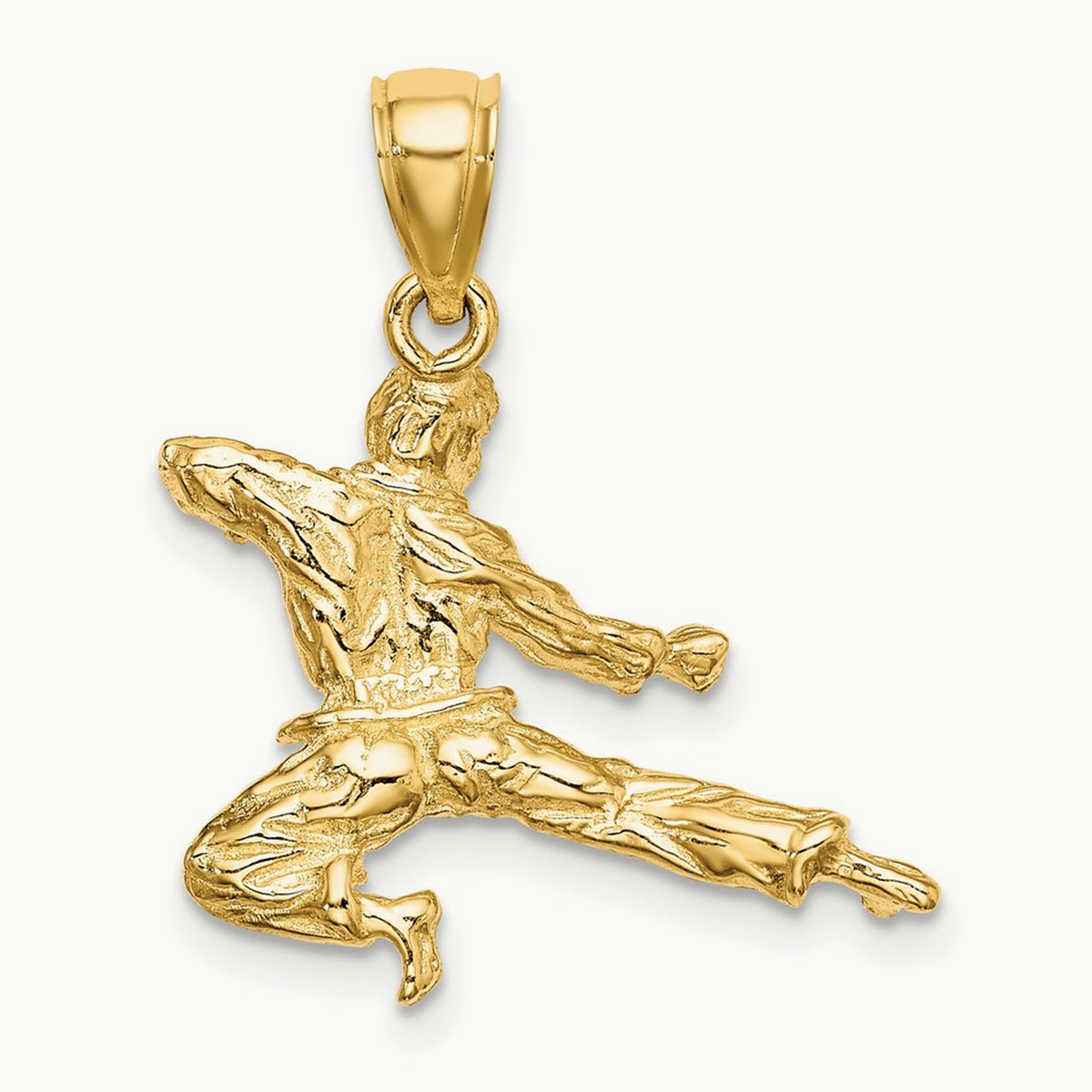 3-D Karate Man Pendant, 14K