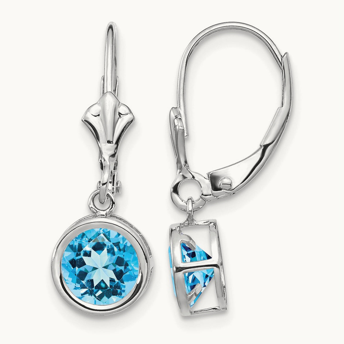 Blue Topaz Leverback Earrings — photo set