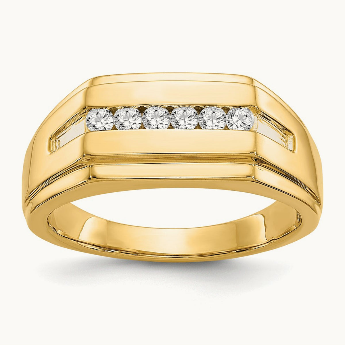 Diamond 6-stone Mens Ring, 14K
