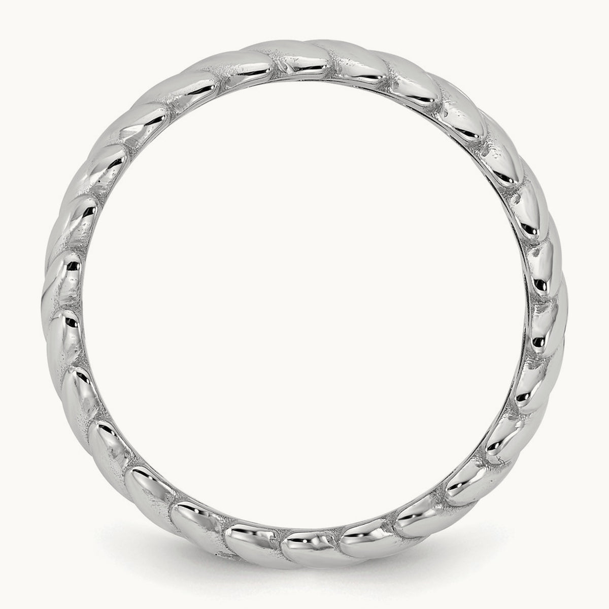 IB Goodman Men's Polished Twisted Ring, 6mm — 14K White Gold