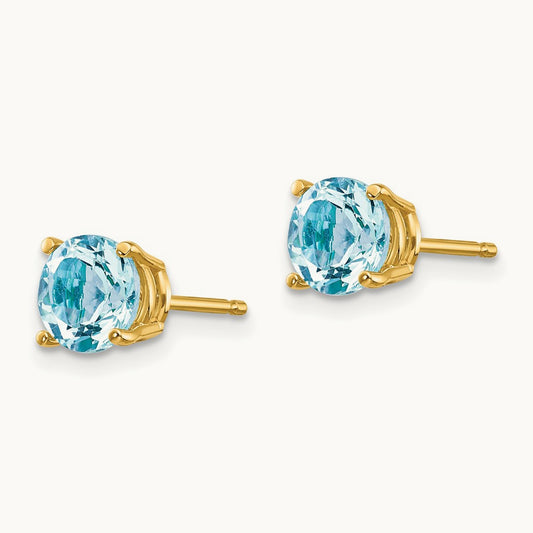 Aquamarine Earrings, 14K