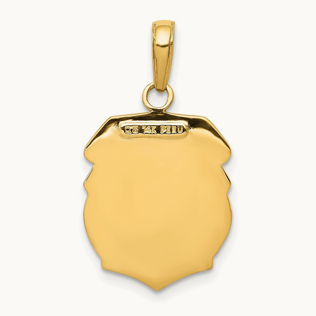 Saint Michael Medal Badge Pendant, 14K