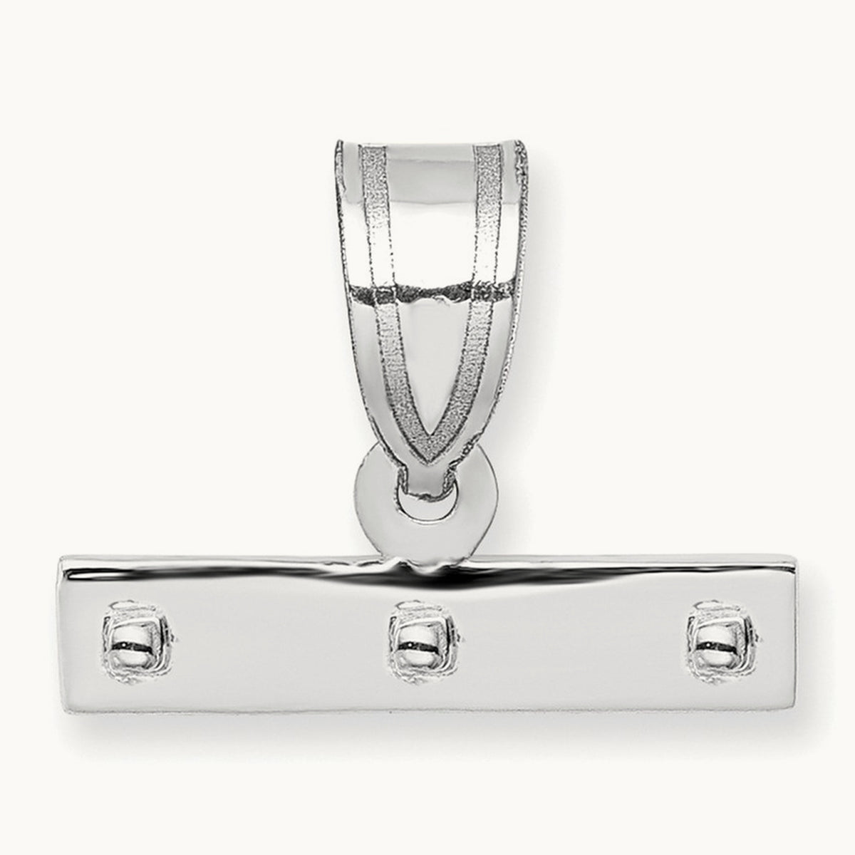 Medium Polished Top Charm, 14K White Gold