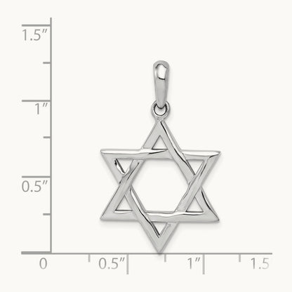Star of David Pendant, 14K White Gold