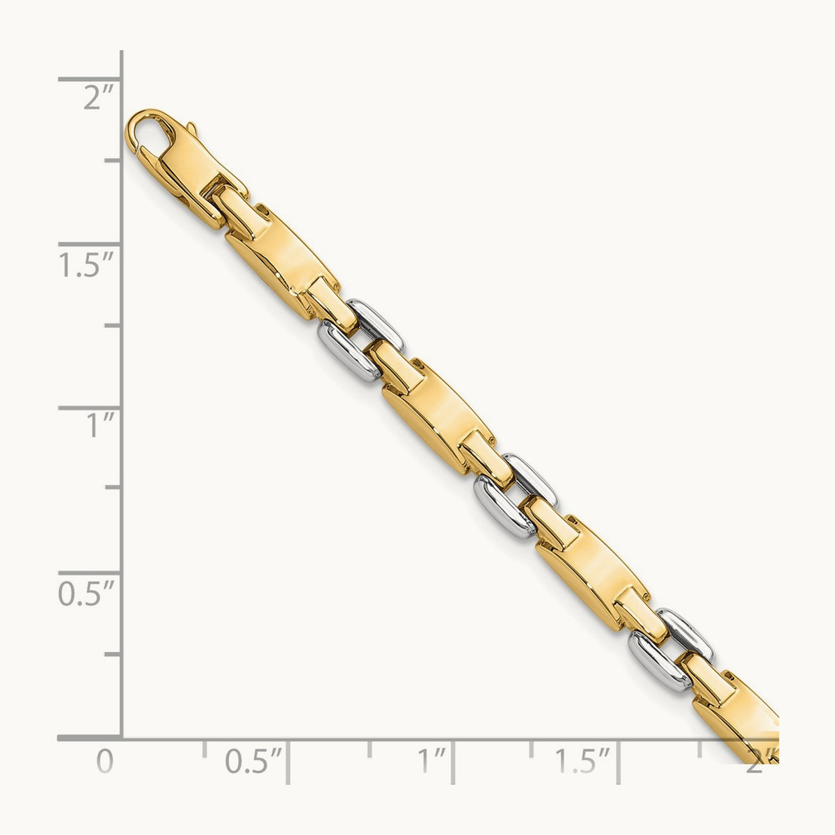 Polished Fancy Link Bracelet, 14K Two-tone