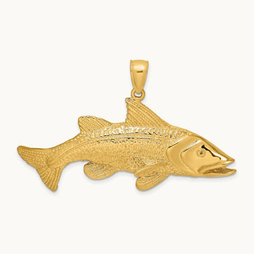 2-D Textured Red Fish Charm, 14K