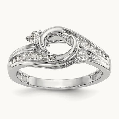 Bezel Semi-Mount Bypass Engagement Ring, 0.50 ct tw
