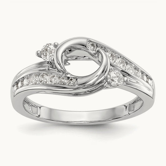 Bezel Semi-Mount Bypass Engagement Ring, 0.50 ct tw