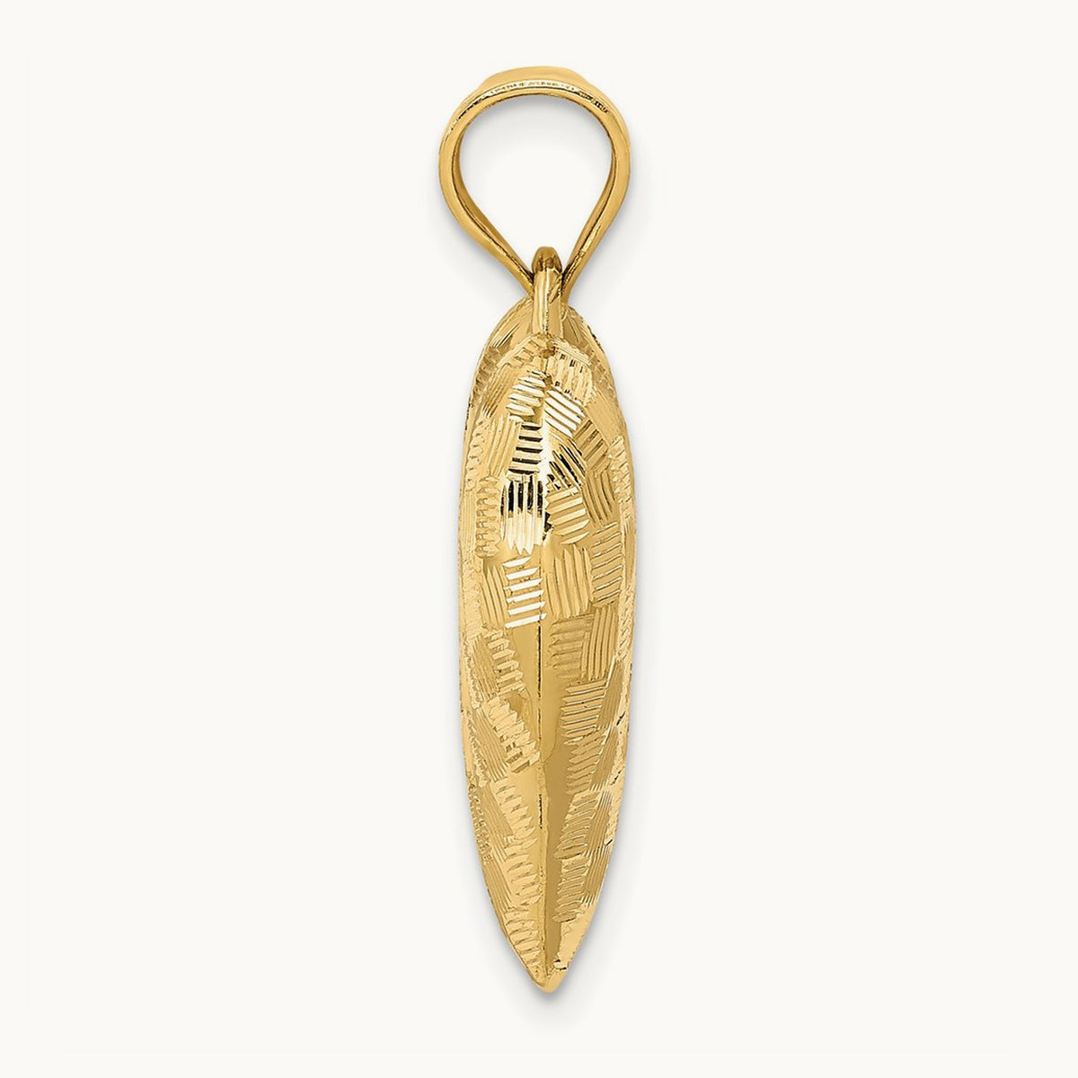 Polished Basket Weave Pattern 3-D Heart Pendant — 26mm