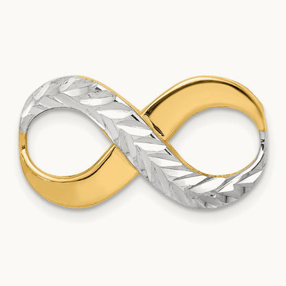 w/Rhodium D/C Infinity Fits Fancy Omega Slide, 4mm, 14K