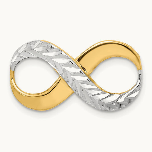 w/Rhodium D/C Infinity Fits Fancy Omega Slide, 4mm, 14K