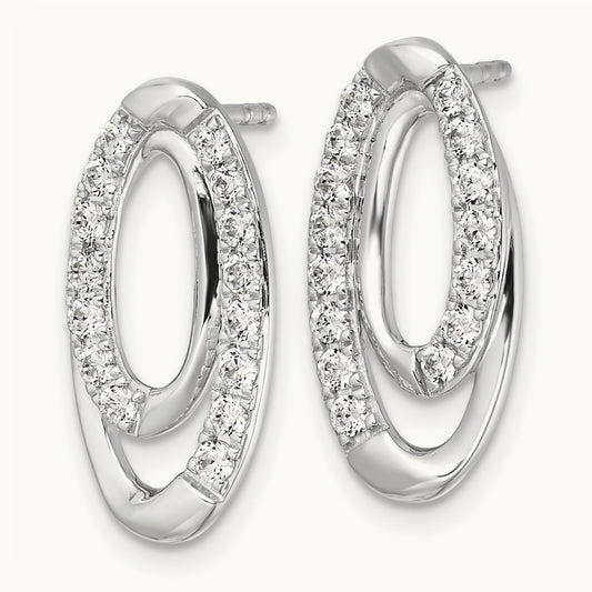 Oval Post Earrings, 0.50 ct tw Lab-Grown Diamond