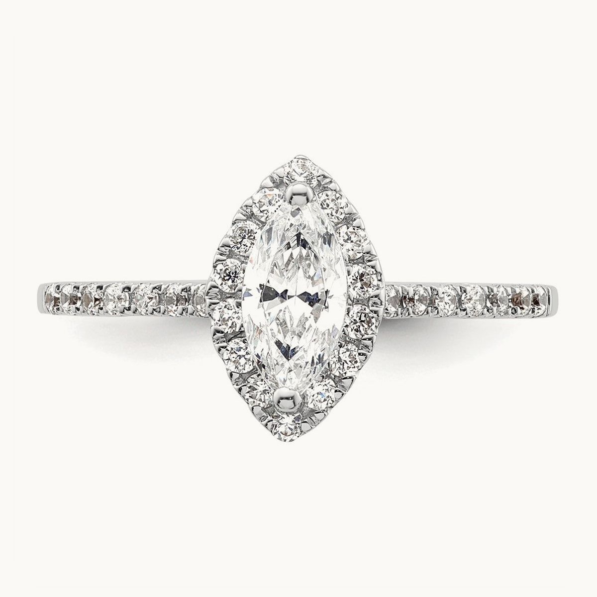 Marquise Halo Semi-Mount Engagement Ring, 0.25 ct tw — 1/4 ct, 14K Two-Tone