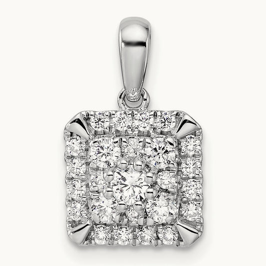 Square Cluster Pendant, 0.50 ct tw Lab-Grown Diamond