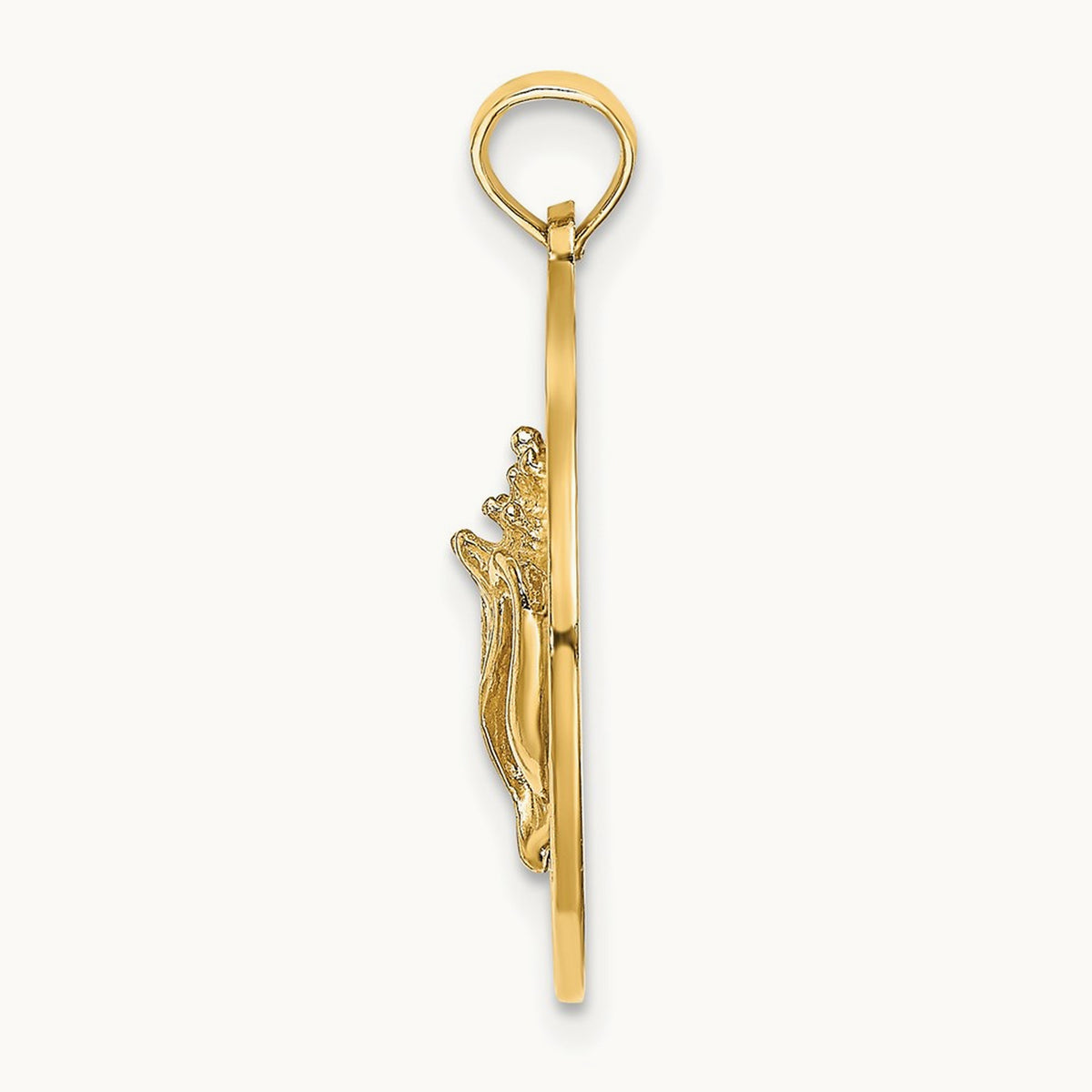 SANIBEL w/Conch Shell Circle Charm, 14K
