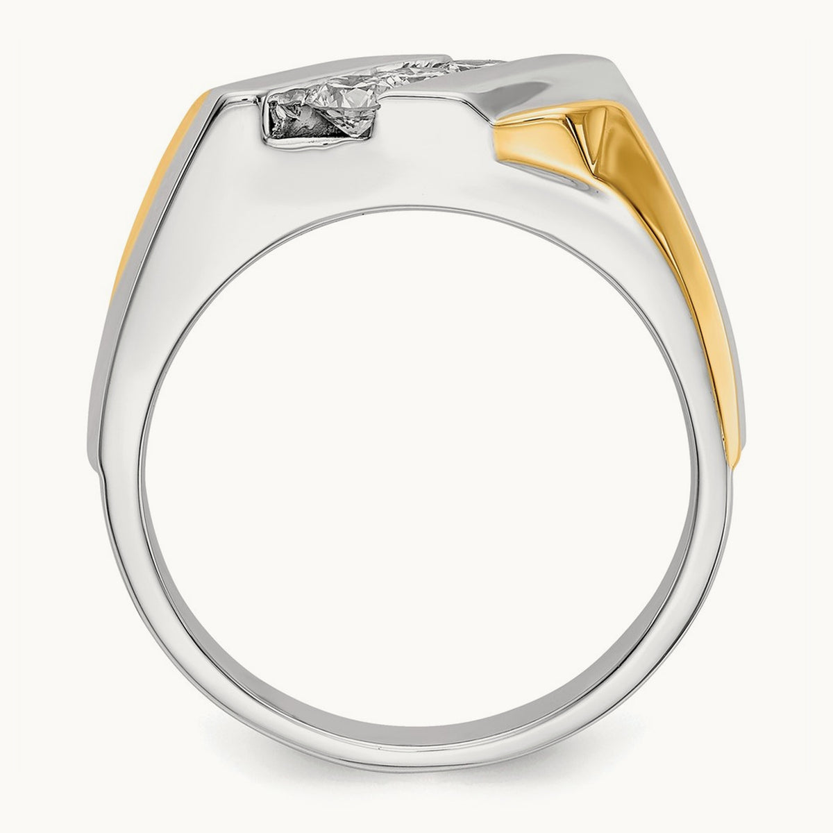 Diamond Mens Ring, 14K Two-tone Gold