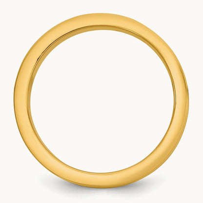 Y/W Step Up Flat Edge Wedding Band, 6mm, 14K Two-tone