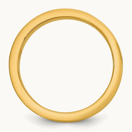 Y/W Step Up Flat Edge Wedding Band, 6mm, 14K Two-tone