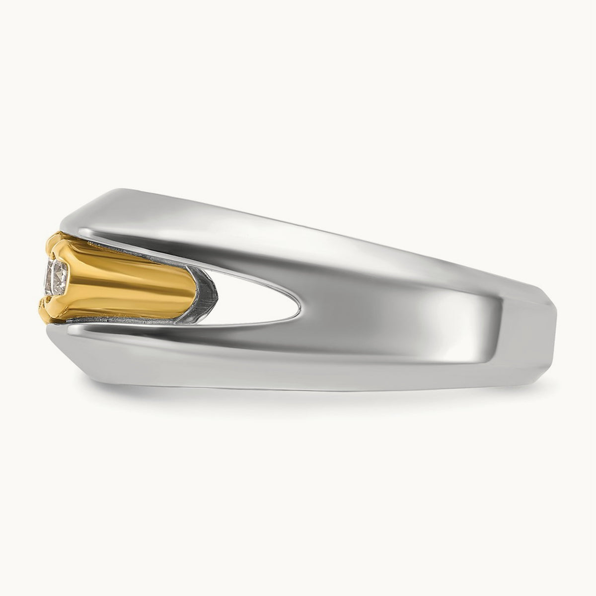 14ktt IBGoodman Men's Polished Graduated 5-Stone Diamond Ring